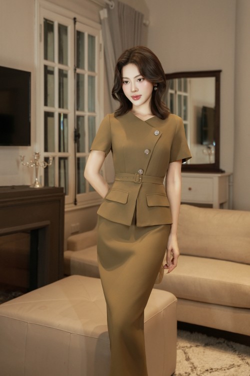 Sixdo Teak Woven Pencil Dress